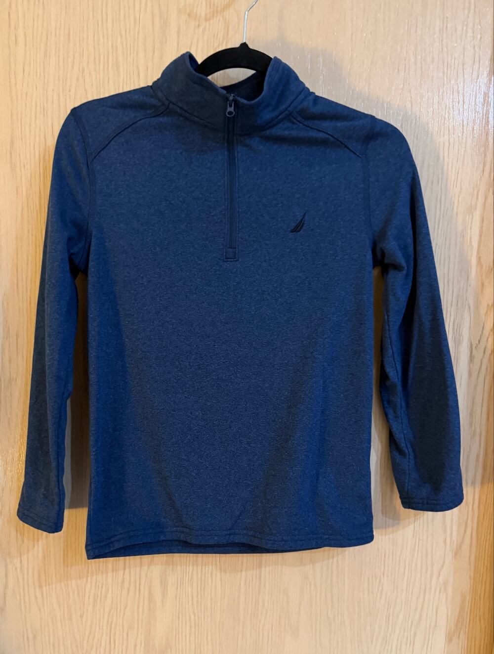 Nautica Boys Quarter Zip Pullover Navy Blue Fleece Size M 10/12